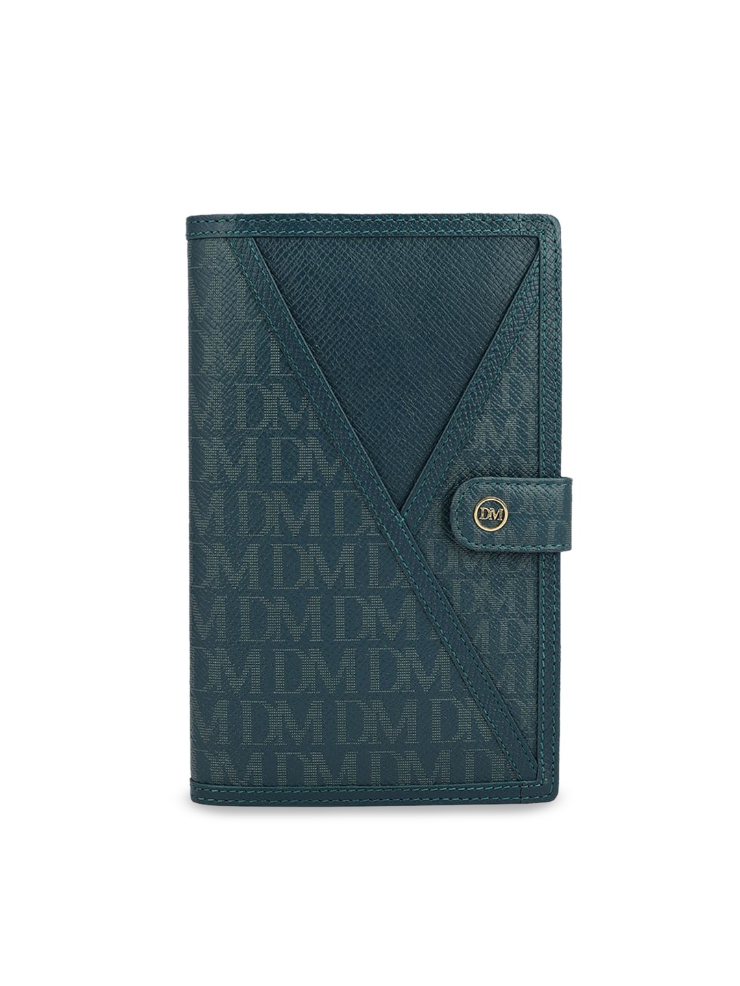 

Da Milano Unisex Typography Printed Leather Three Fold Wallet, Blue