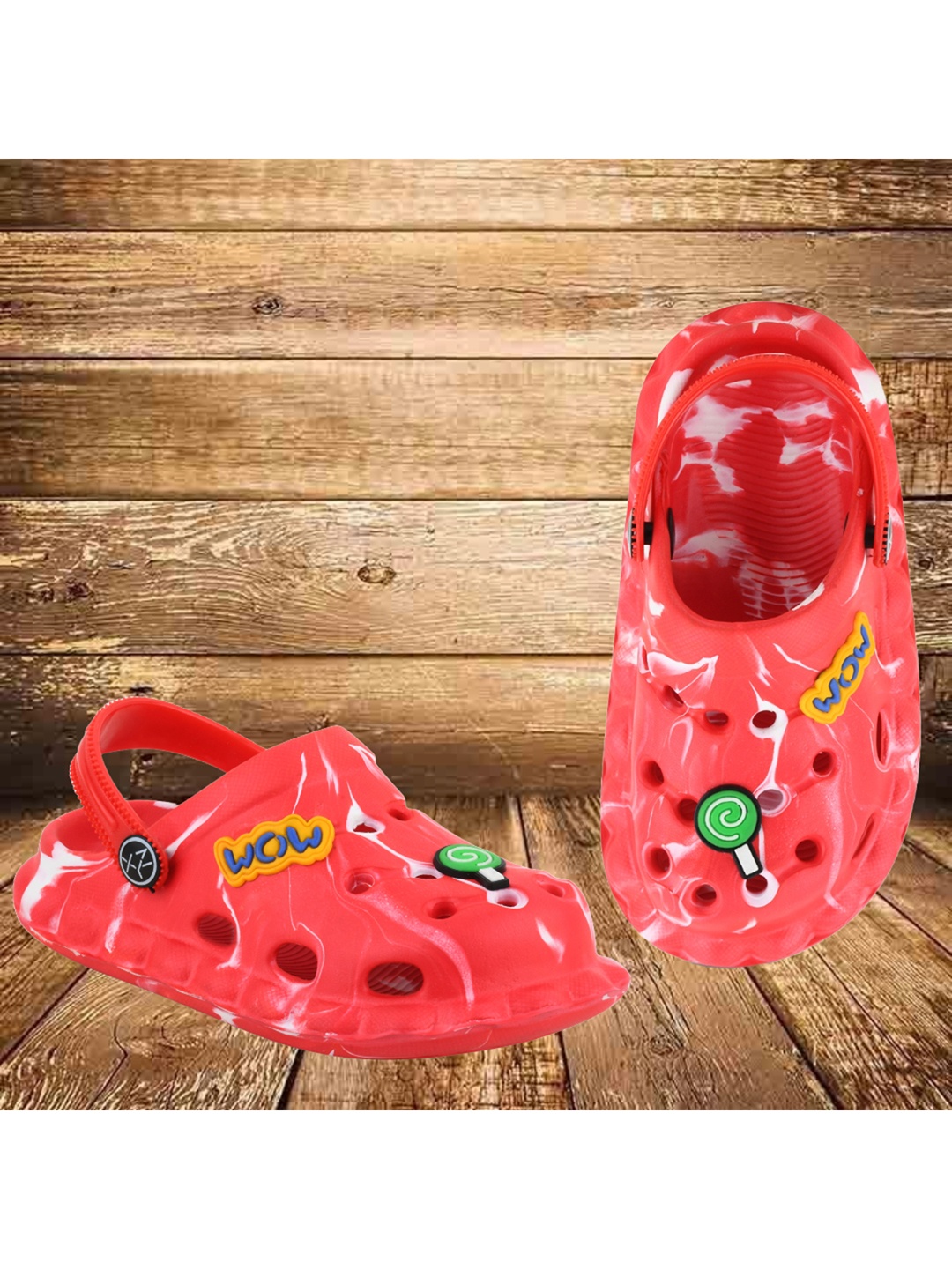 

Smartots Kids Self Design Croslite Clogs, Red