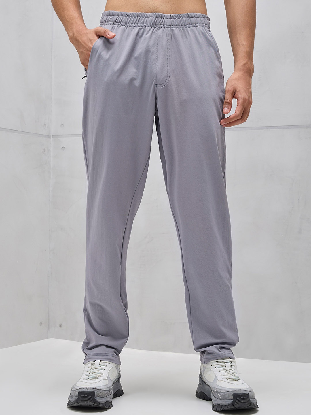 

Technosport Men SS'24 Slim-Fit Antimicrobial Track Pants, Grey
