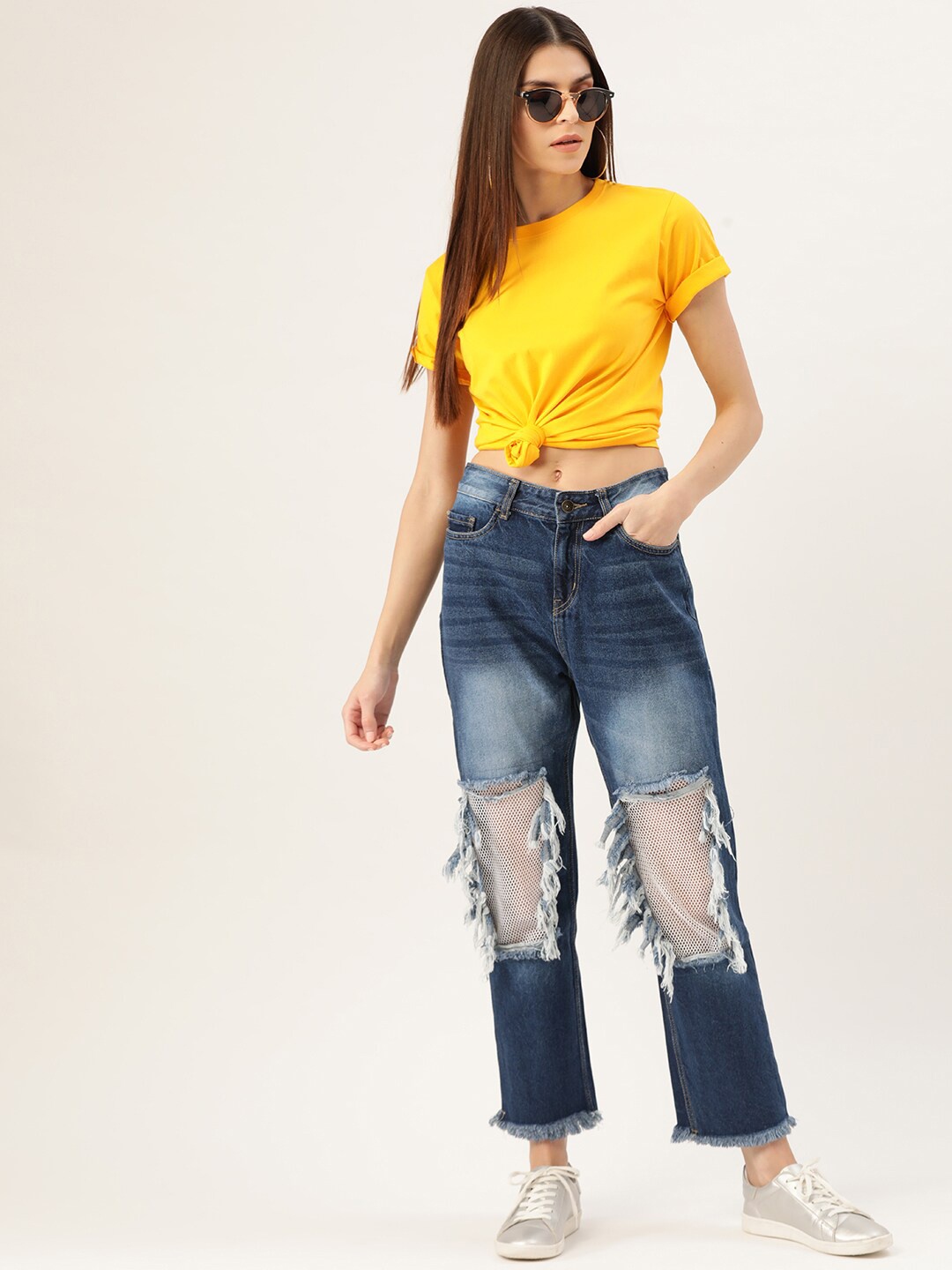 

YOLOCLAN Round Neck Short Sleeves Regular Fit T-shirt, Yellow