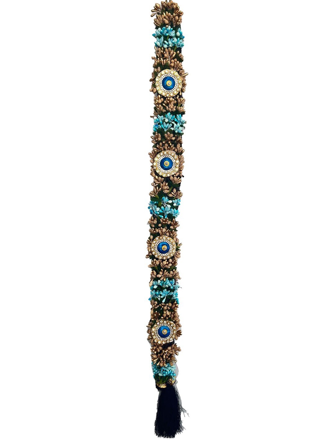 

FIMBUL Bharatanatyam Poola Jadalu Kunjalam Billalu Set, Blue