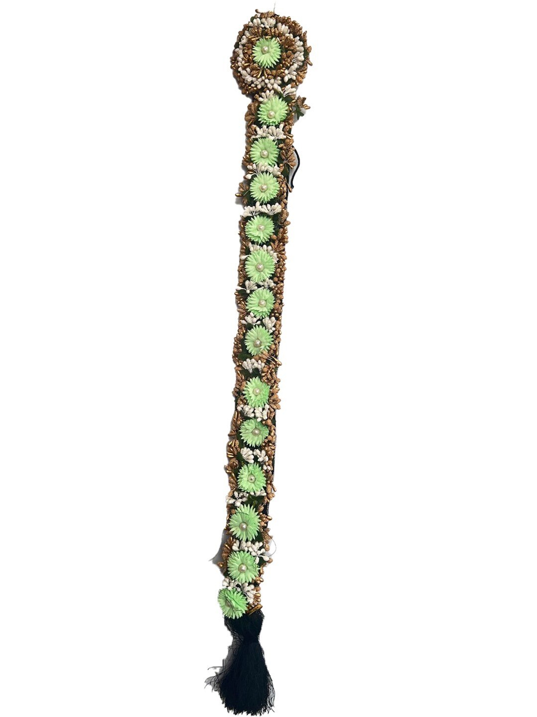 

VAGHBHATT Bharatanatyam Kunjalam Braid Hair Extension, Gold