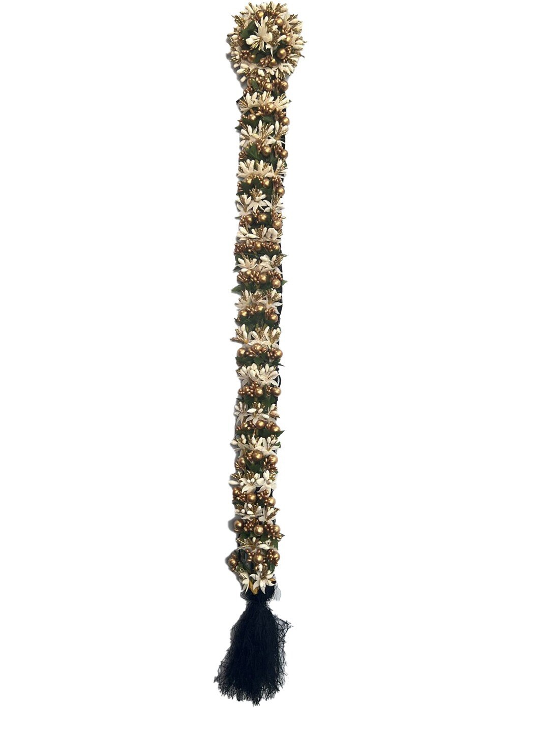 

VAGHBHATT Bharatanatyam Kunjalam Braid Hair Extension, Gold