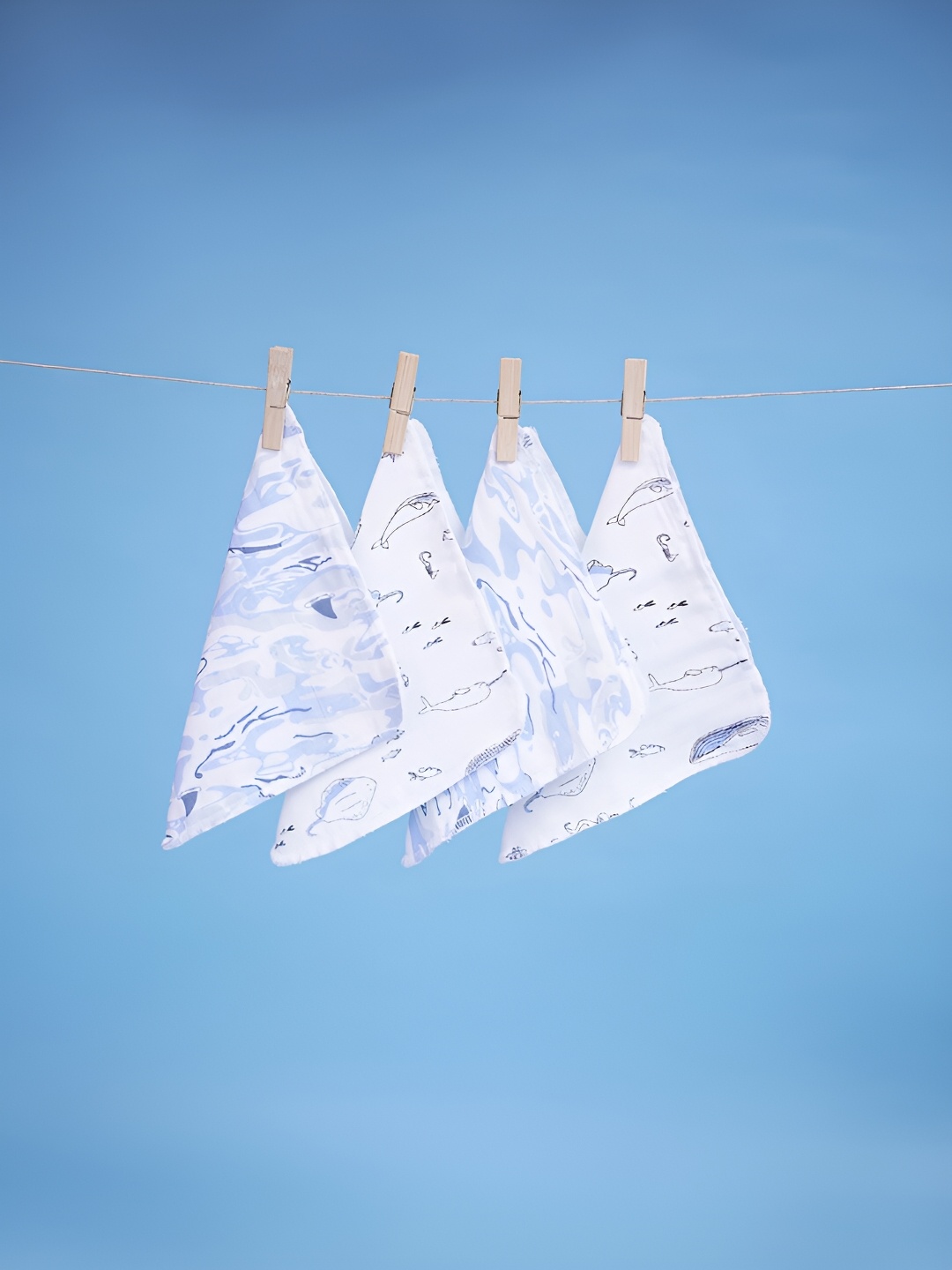 

Fancy Fluff Infants Pack of 4 Printed Bibs, White