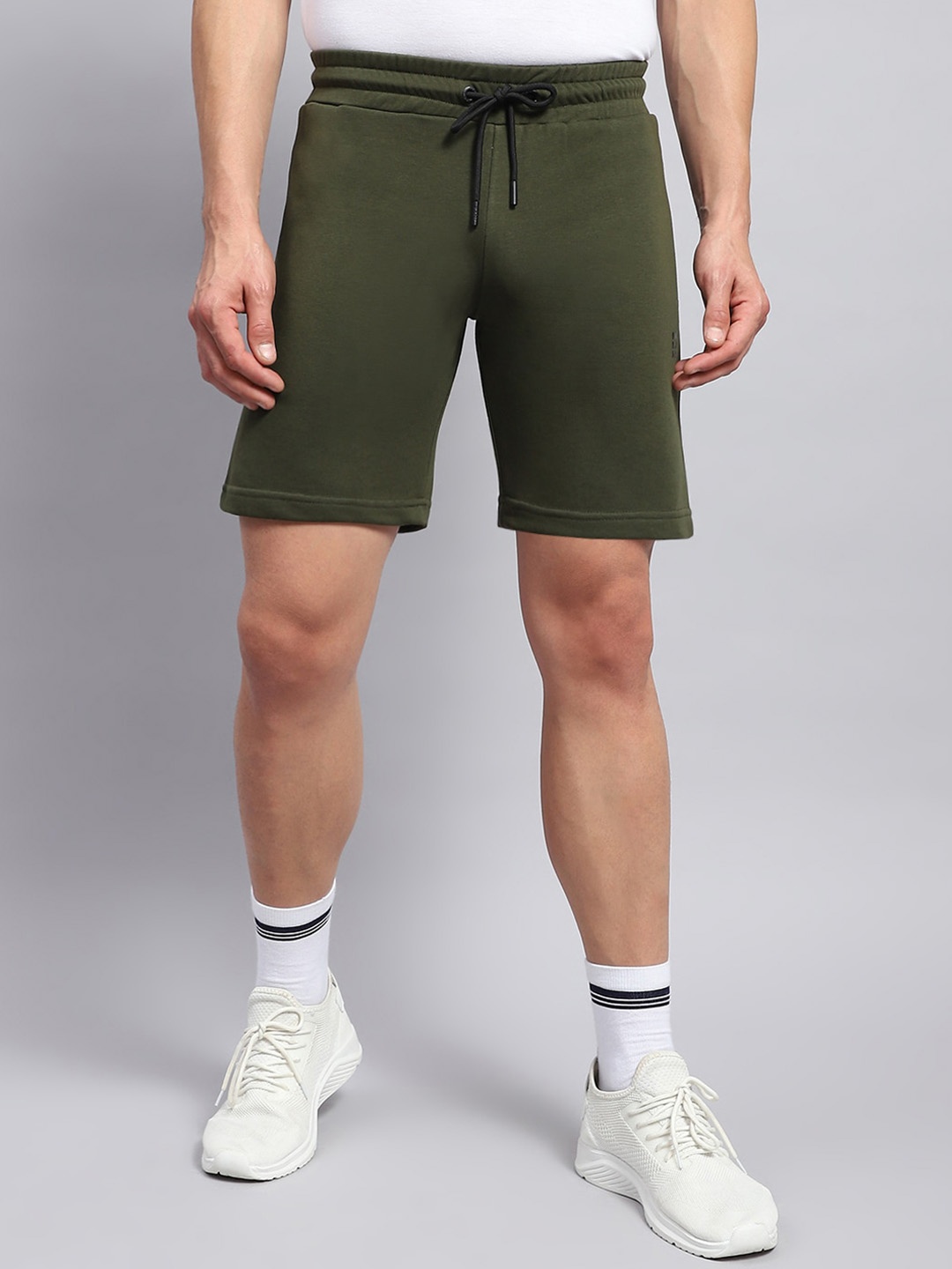 rock.it Men Mid-Rise Cotton Sports Shorts, Green