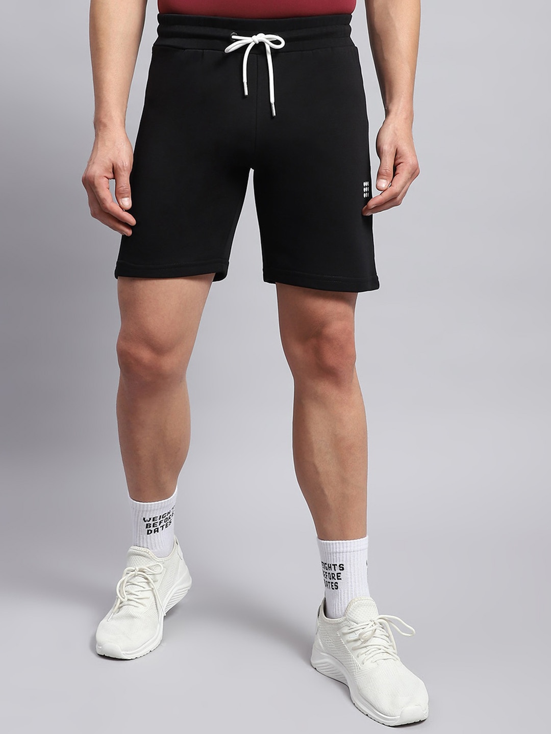 rock.it Men Mid-Rise Cotton Sports Shorts, Black