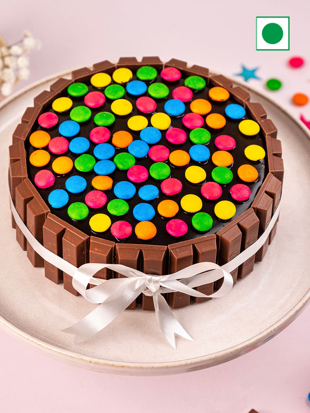 

fnp Kit Kat Chocolate Flavor Eggless Round Cake -500 gm, Brown