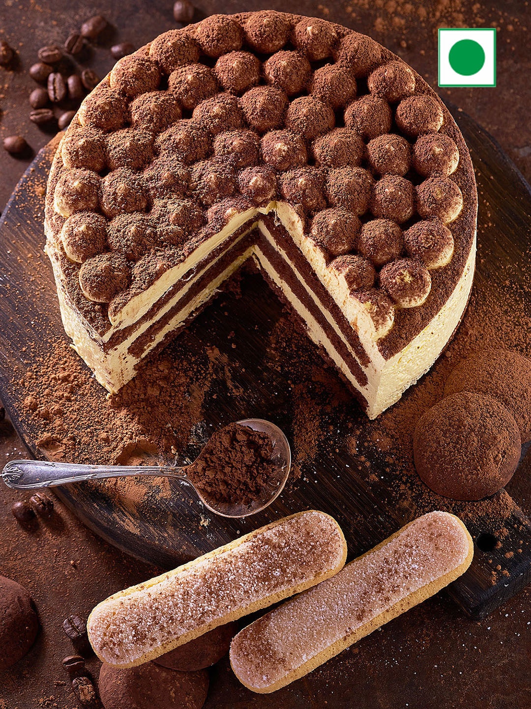 

fnp Coffee Flavour Eggless Round Shape Cake- 500gms, Brown