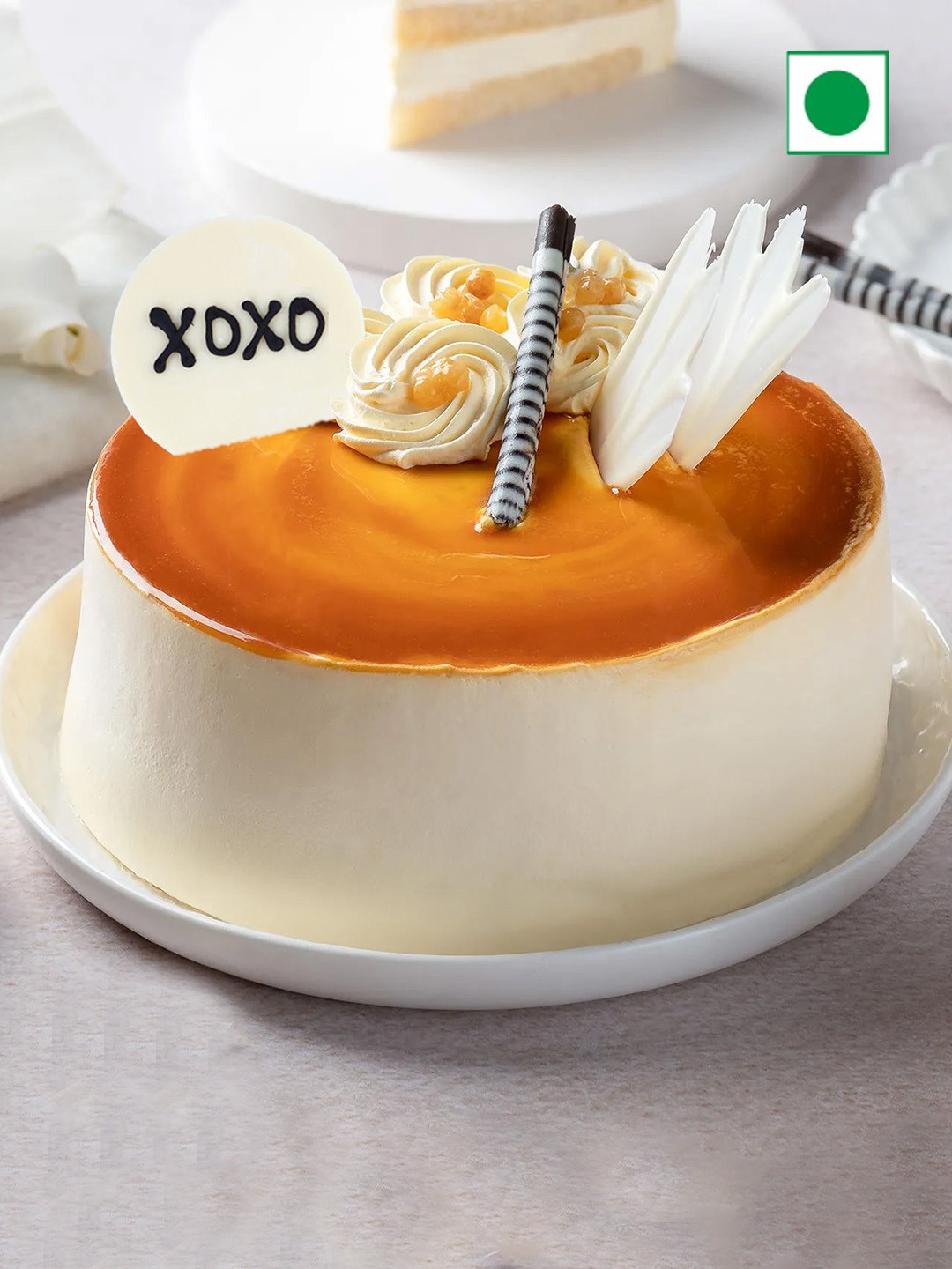 

fnp Butterscotch Flavor Eggless Round Cake- 500gms, Yellow