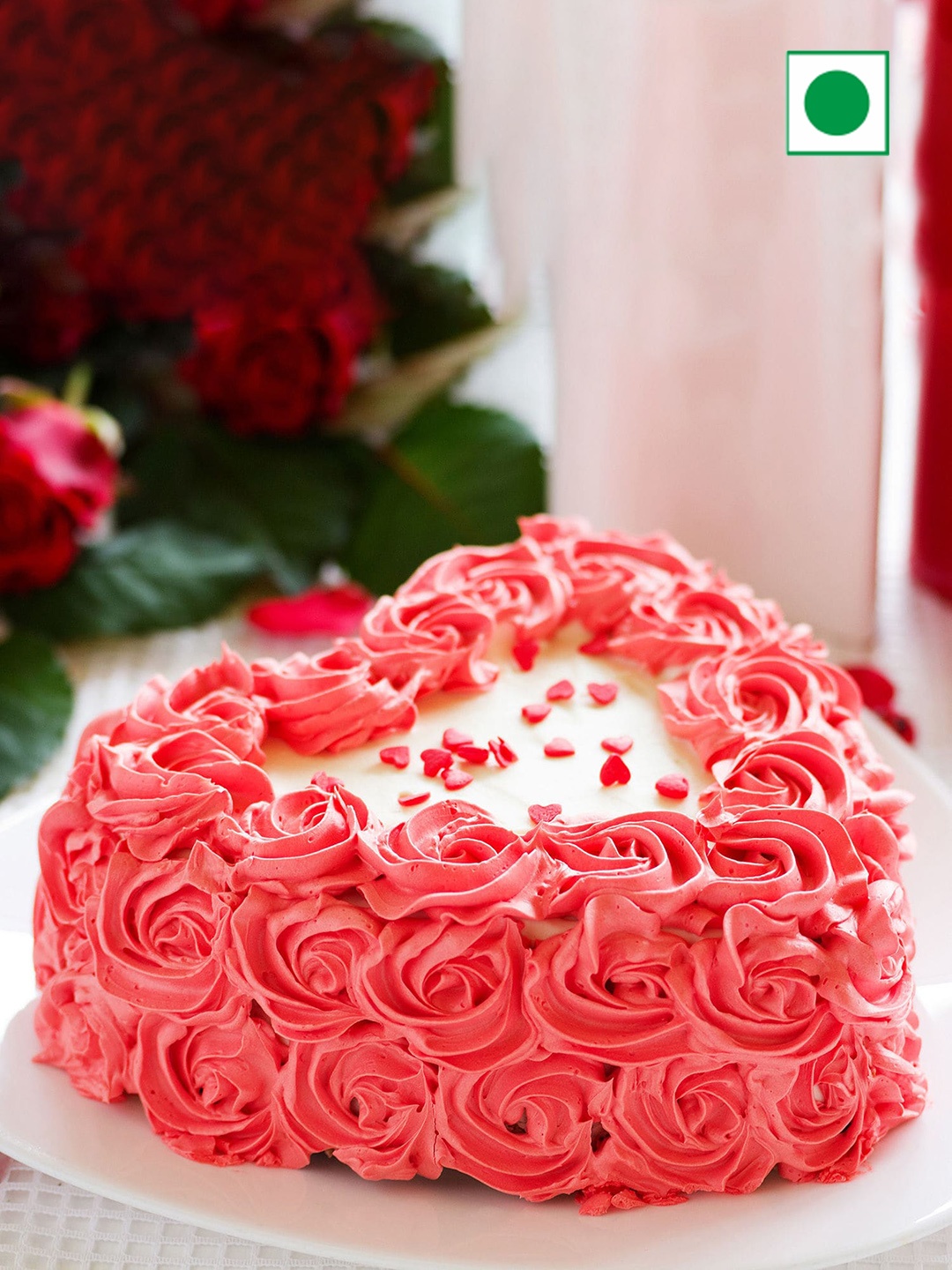 

fnp Chocolate Flavor Eggless Heart Shape Cake- 500 Kg, Pink