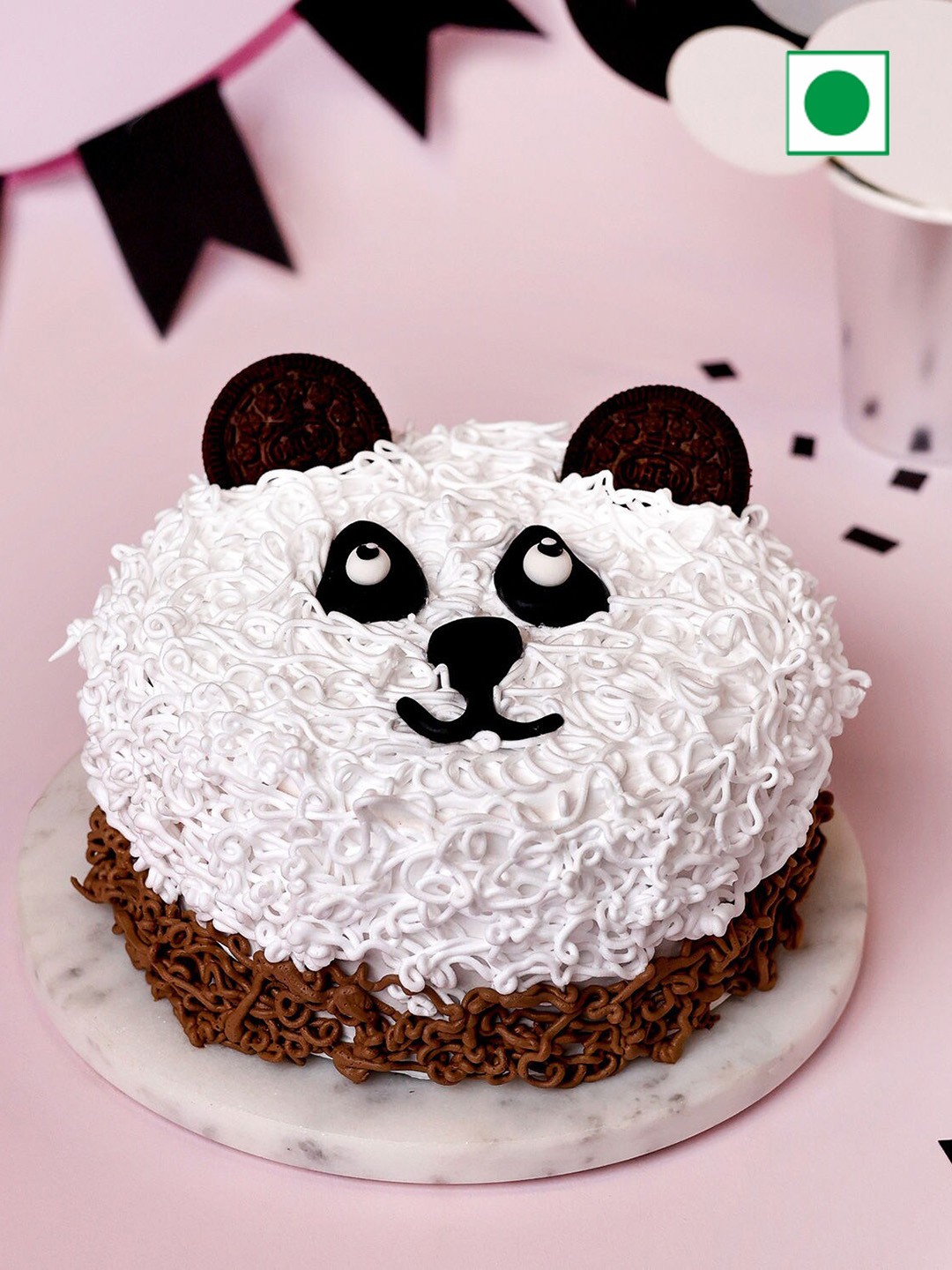 

fnp Cute Panda Shape Chocolate Flavour Eggless Cake - 500gms, Brown