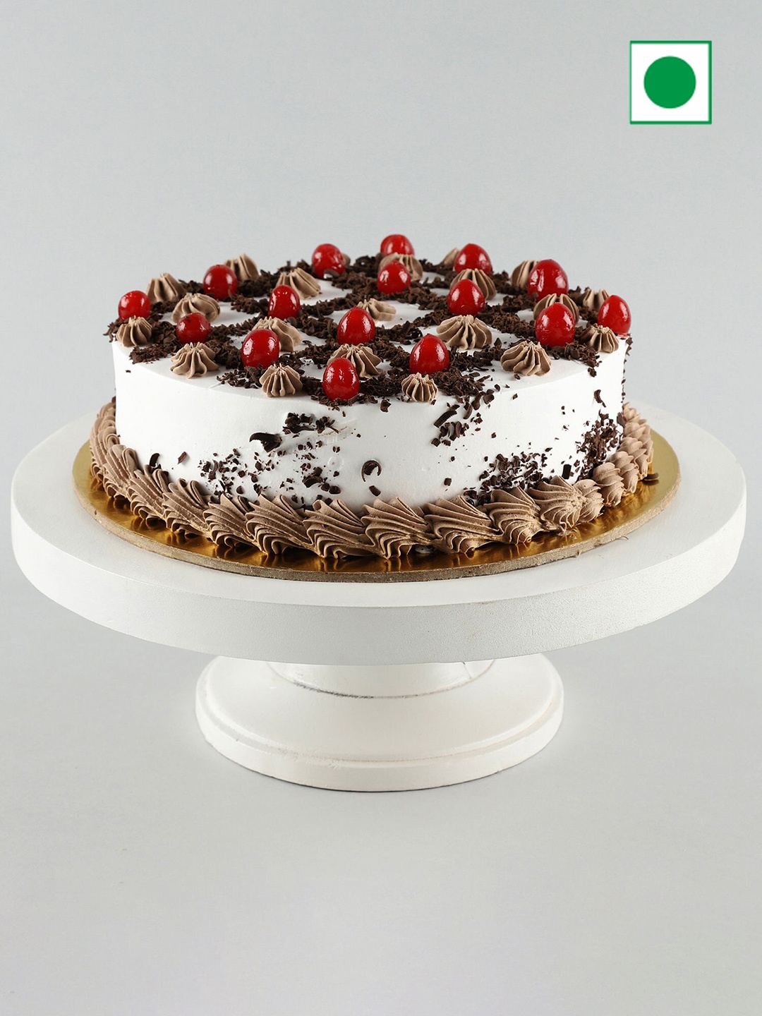 

fnp Black Forest Flavor Eggless Round Cake- 500gms, Brown