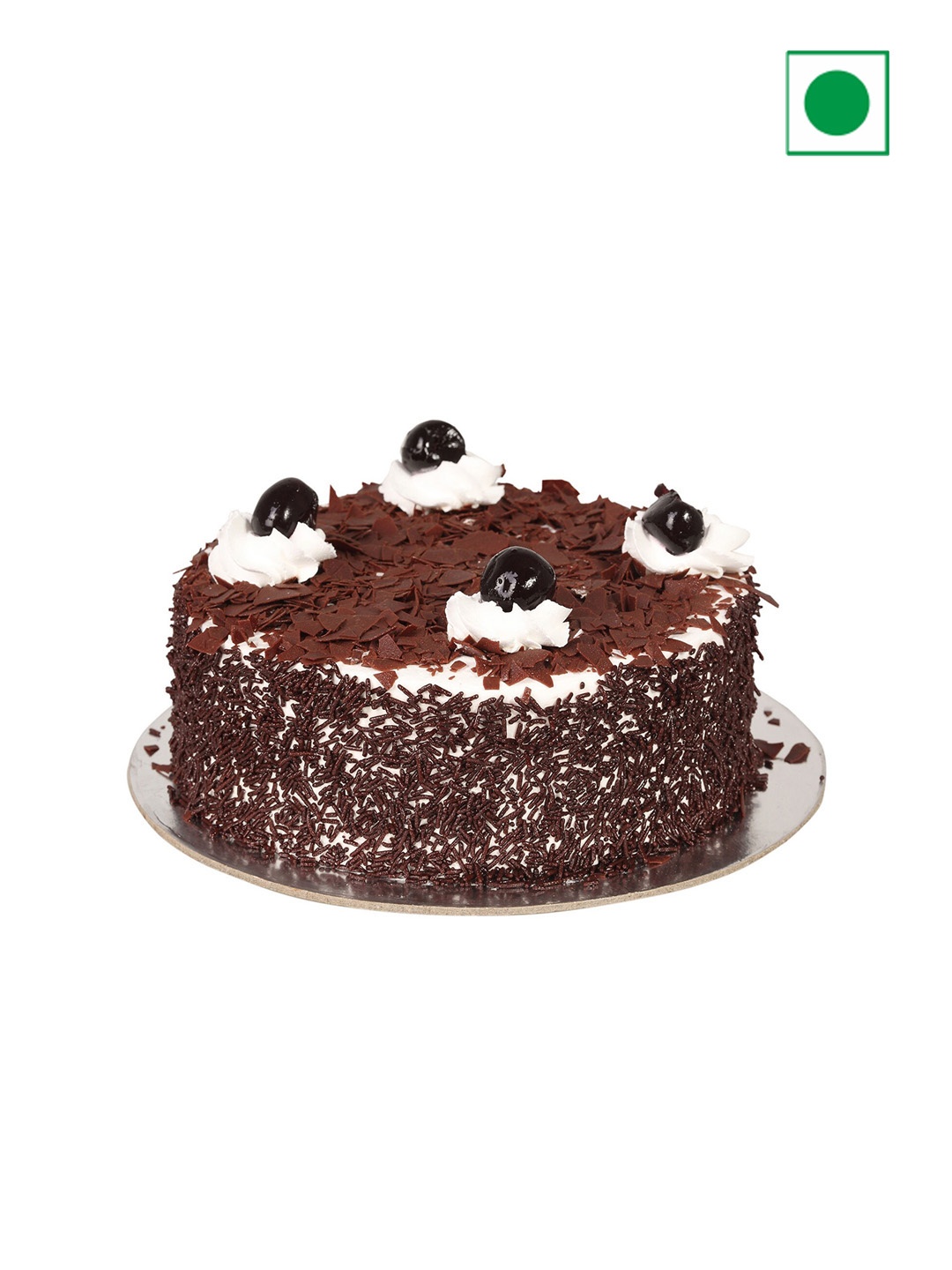

fnp Black Forest Flavour Eggless Round Shape Cake 500 g, Brown