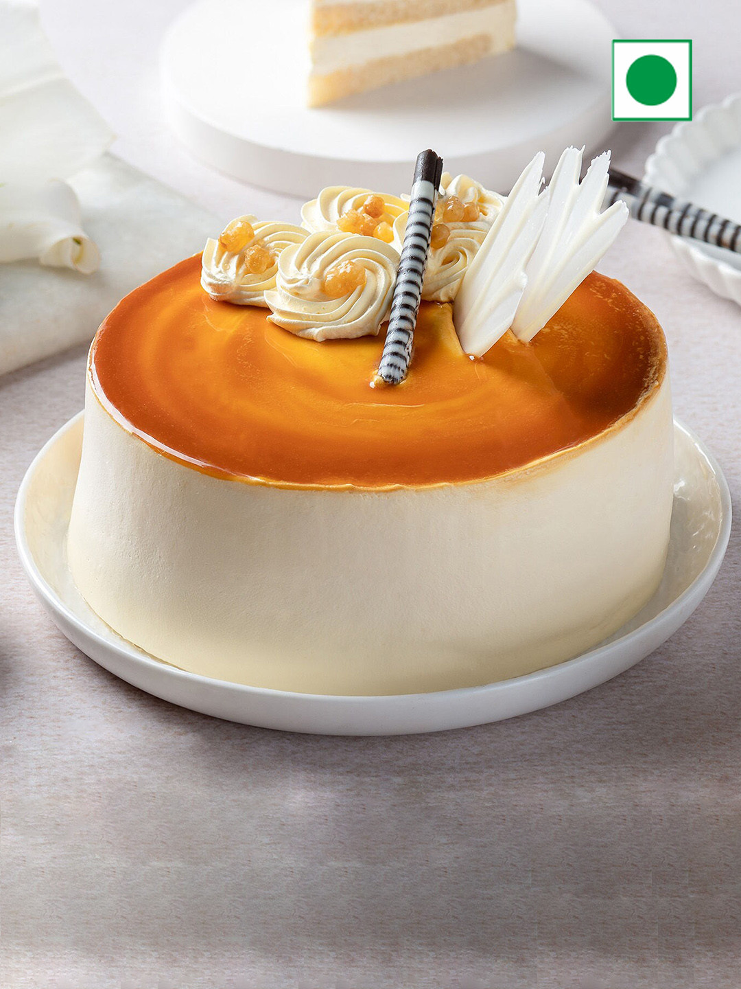 

fnp Butterscotch Flavour Eggless Round Shape Cake- 500gms, Yellow