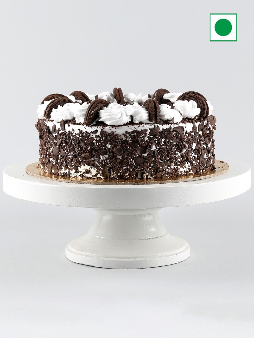 

fnp Black Forest Flavour Eggless Round Shape Cake - 500gms, Brown