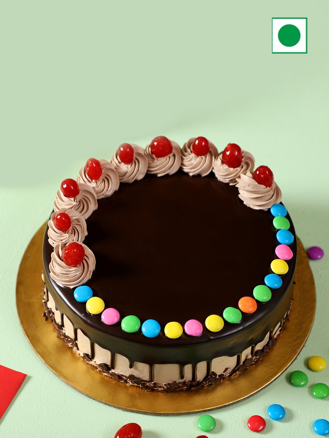 

fnp Chocolate Flavour Eggless Round Shape Cake 1/2kg, Brown