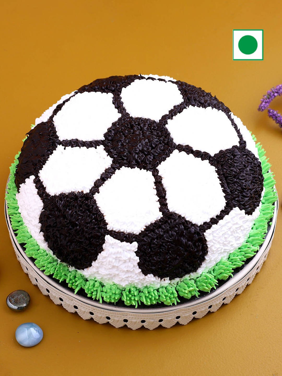 

fnp Football Theme Eggless Chocolate Cake 1 Kg, Brown