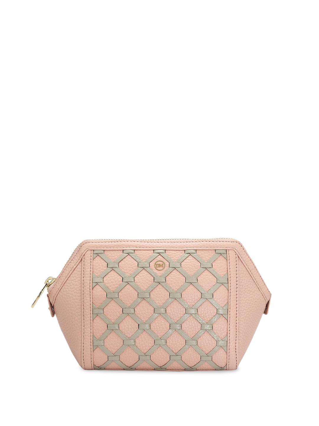 

Da Milano Women Textured Leather Pouch Travel Accessory, Pink