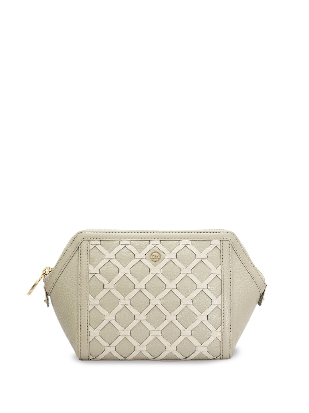 

Da Milano Women Textured Leather Pouch Travel Accessory, Green