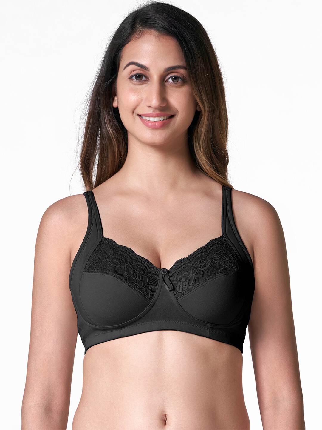 

BLOSSOM Full Coverage Non Padded Everyday Bra With All Day Comfort, Black