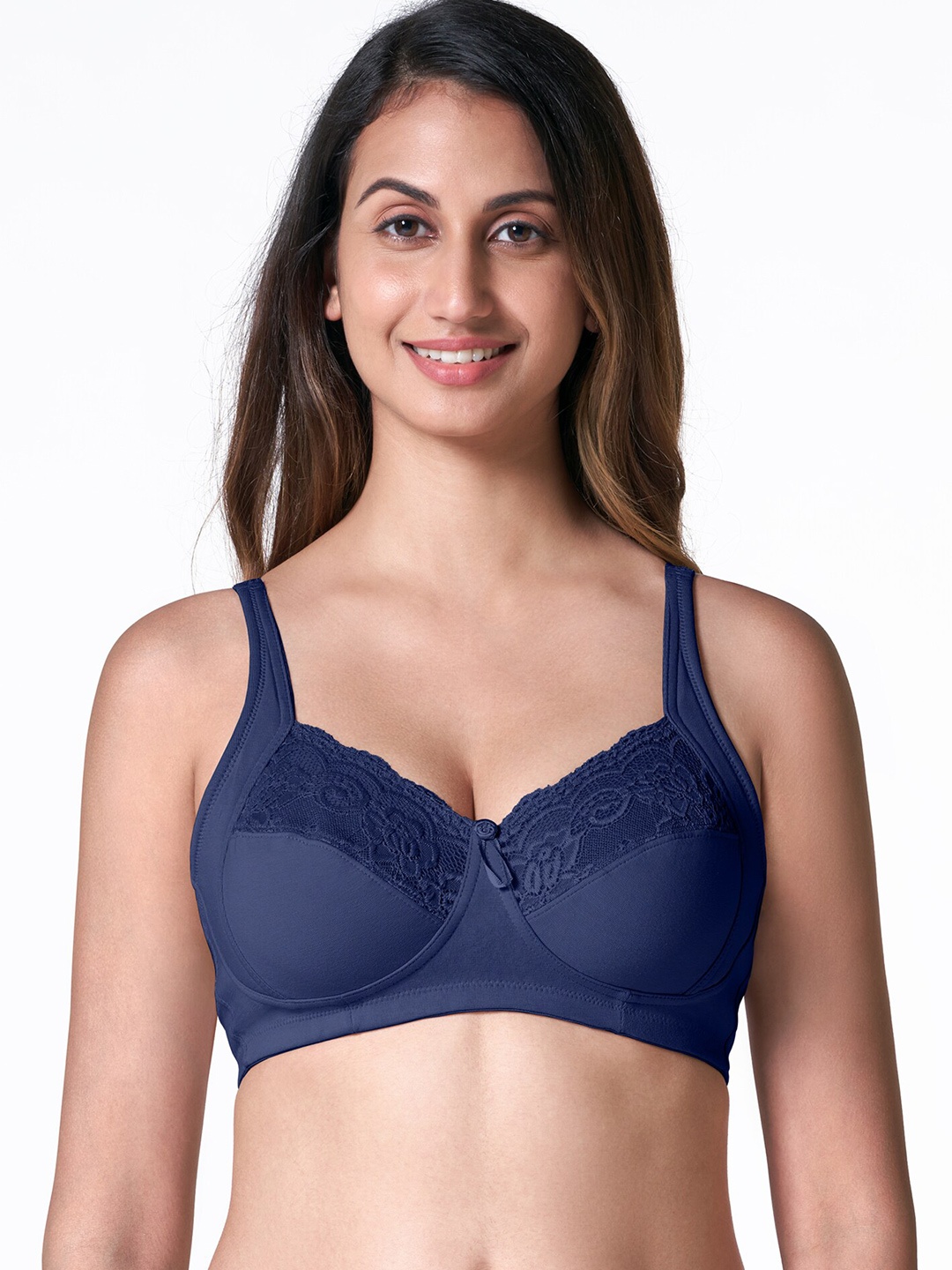 

BLOSSOM Non Padded Everyday Bra - Full Coverage, Navy blue
