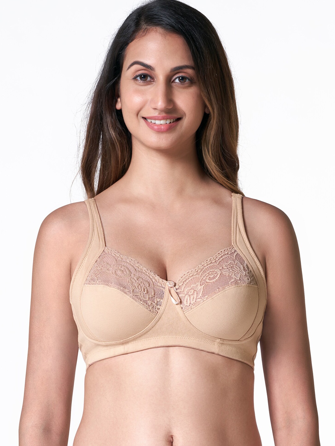 

BLOSSOM Lace Non Padded Full Coverage Everyday Bra With All Day Comfort, Beige