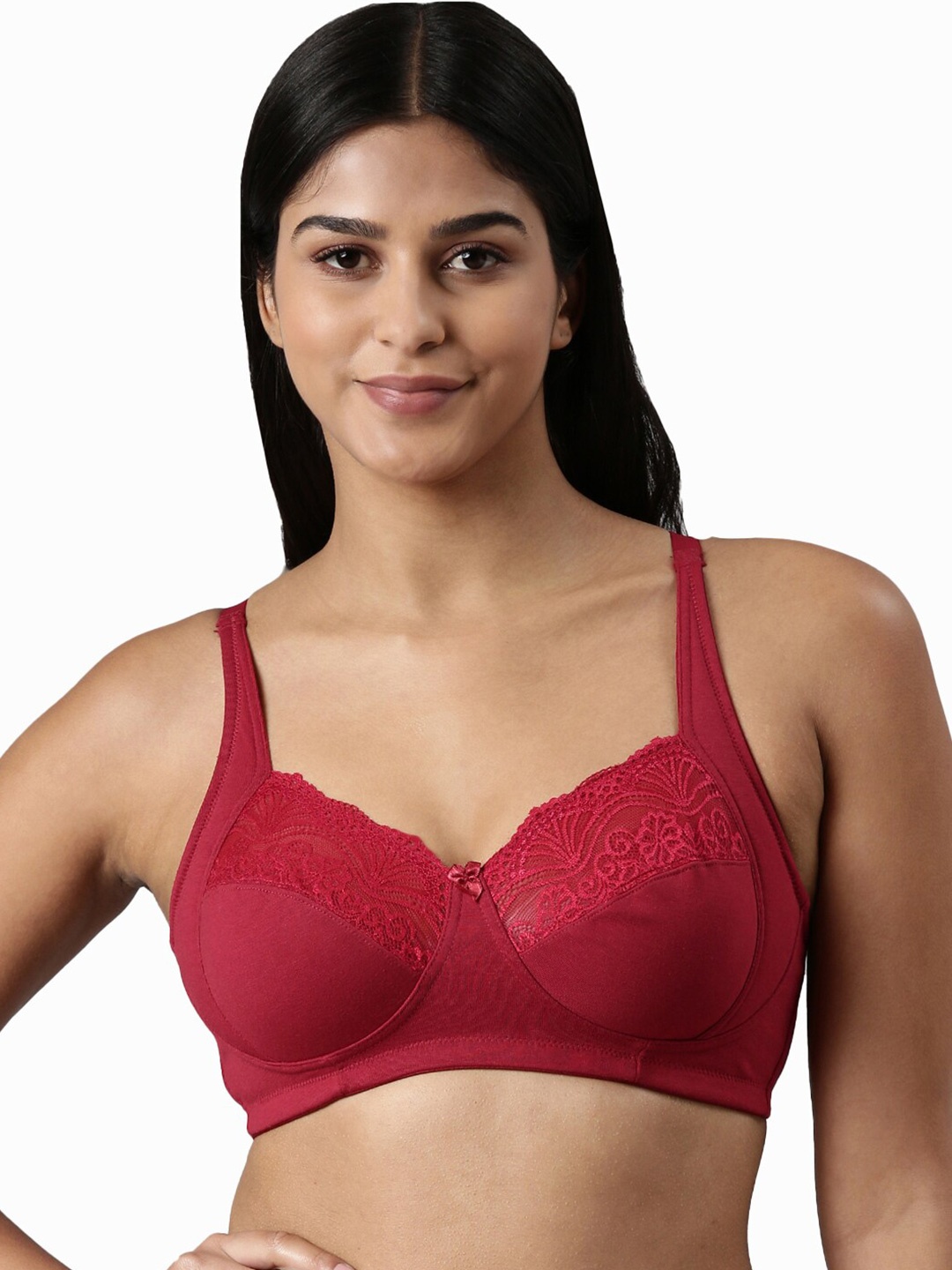 

BLOSSOM Non Padded Everyday Bra - Full Coverage, Red