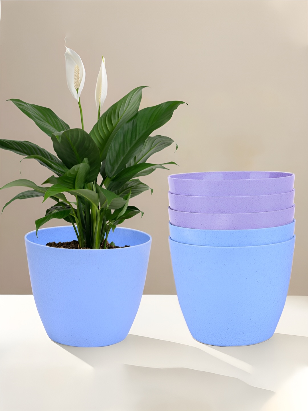 

Kuber Industries Blue & Purple 6 Pieces Lightweight Planters