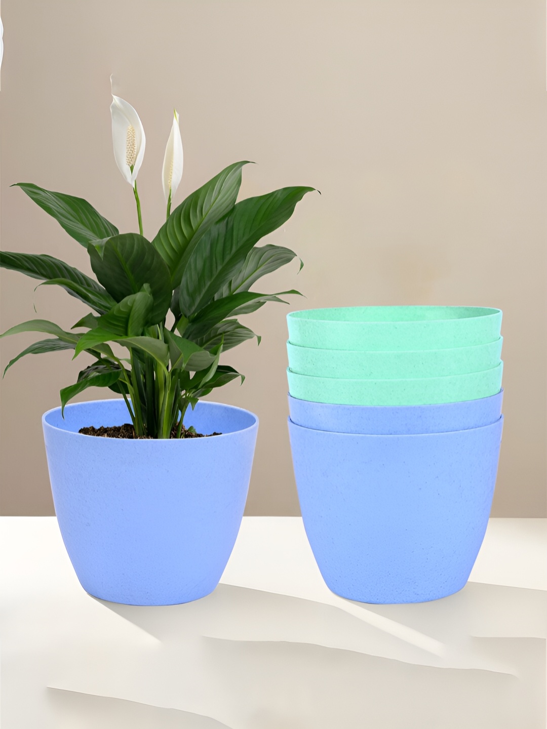 

Kuber Industries Blue & Green 6 Pieces Lightweight Planters