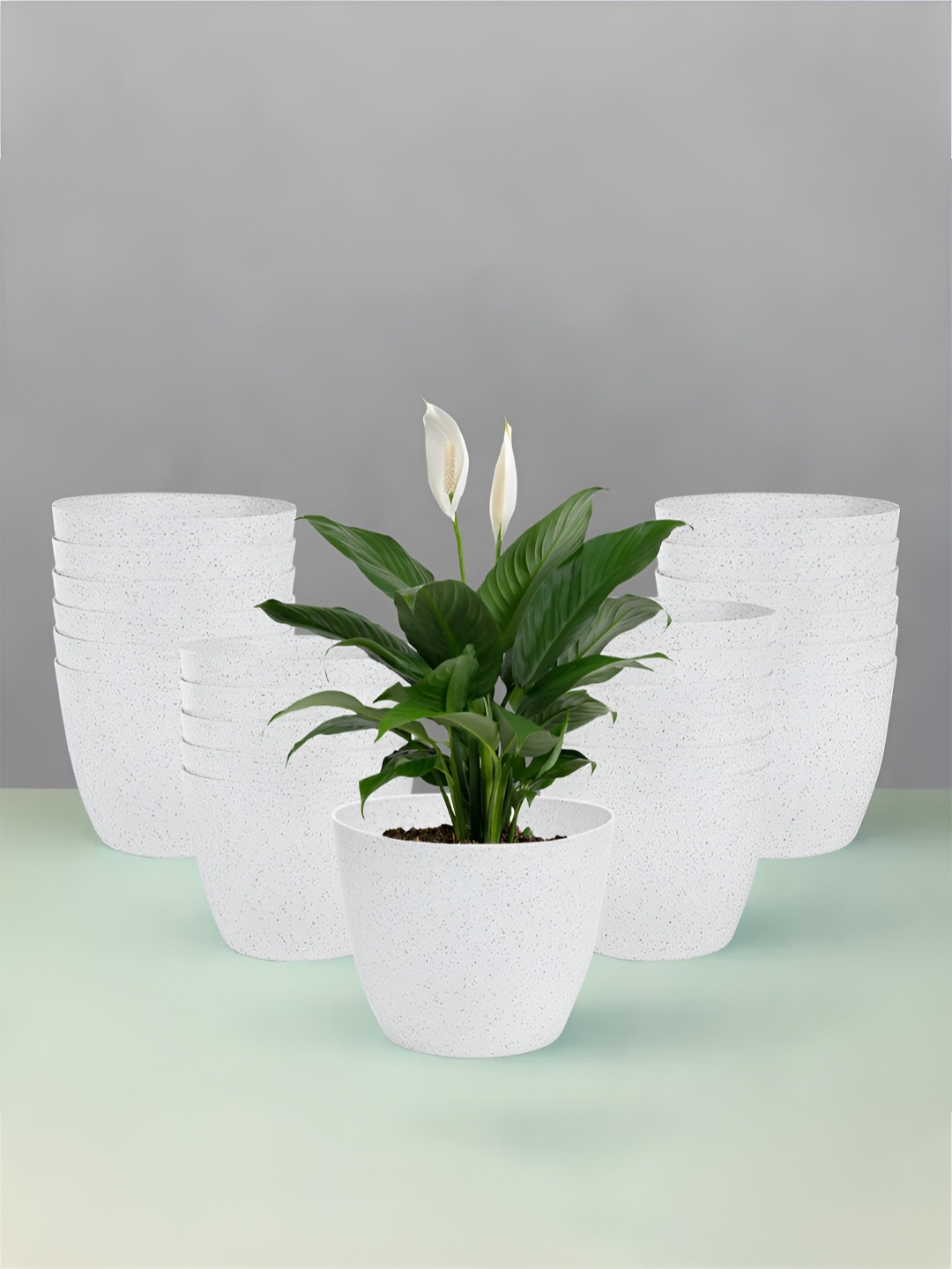 

Kuber Industries White 24 Pieces Lightweight Planters