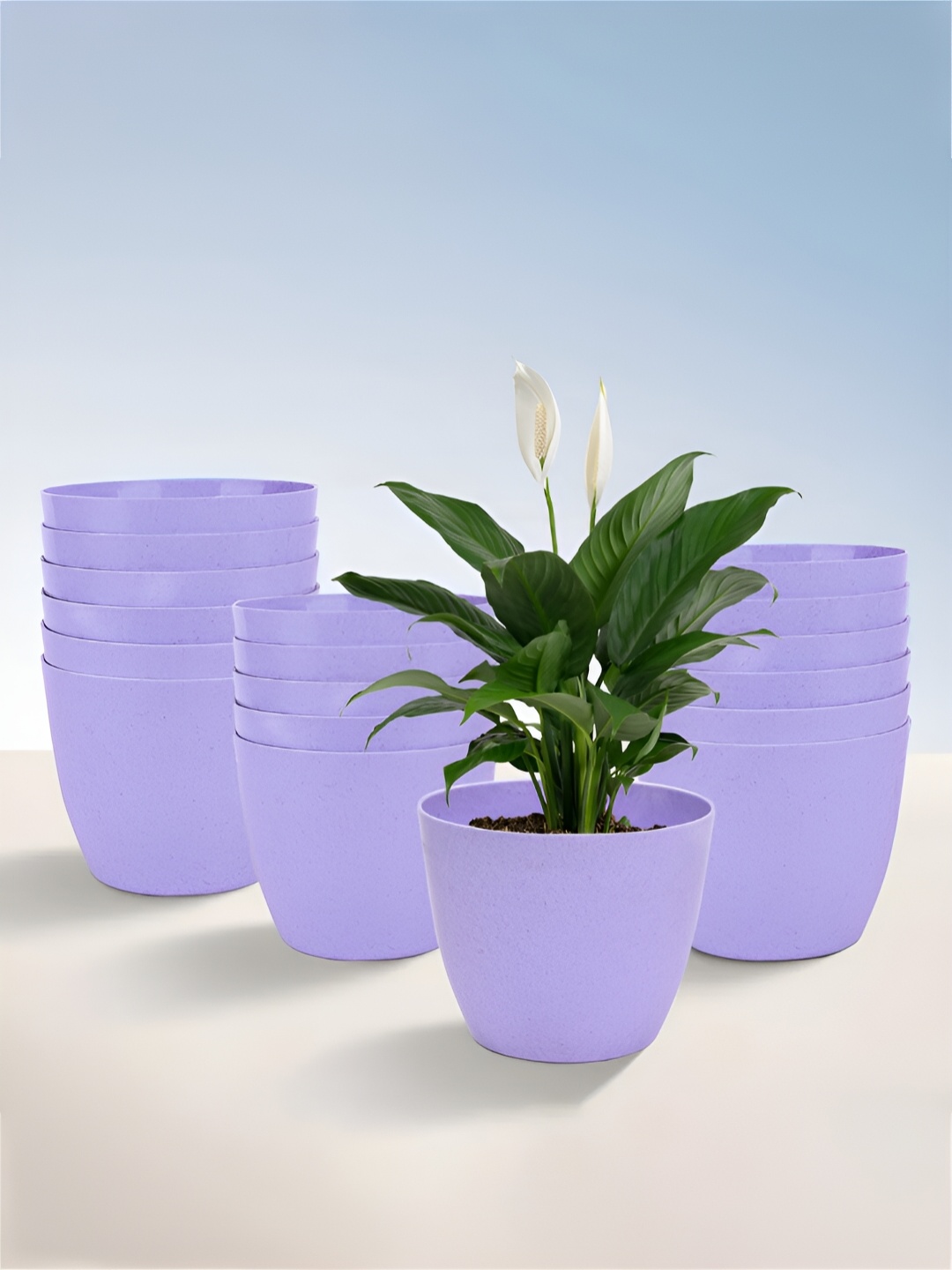 

Kuber Industries Marble Cool Purple 18 Pieces Lightweight Planters