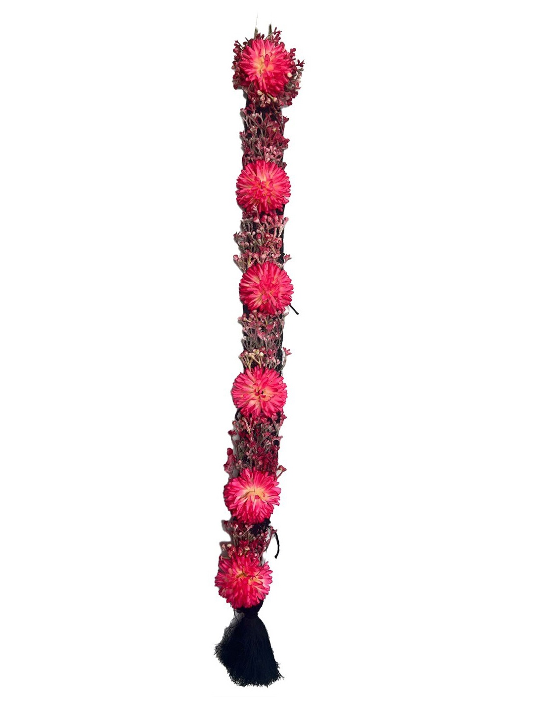 

FIMBUL Bharatanatyam Kunjalam Braid Hair Extension, Pink