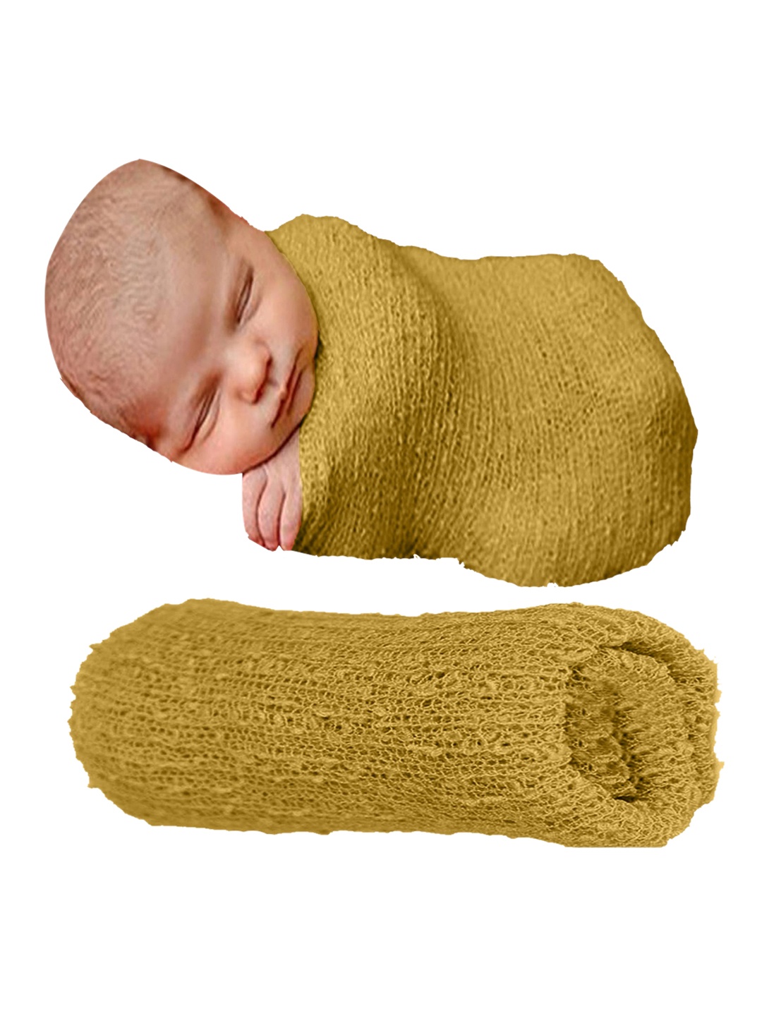 

Babymoon Infants Stretchable Swaddle Photoshoot Props, Mustard