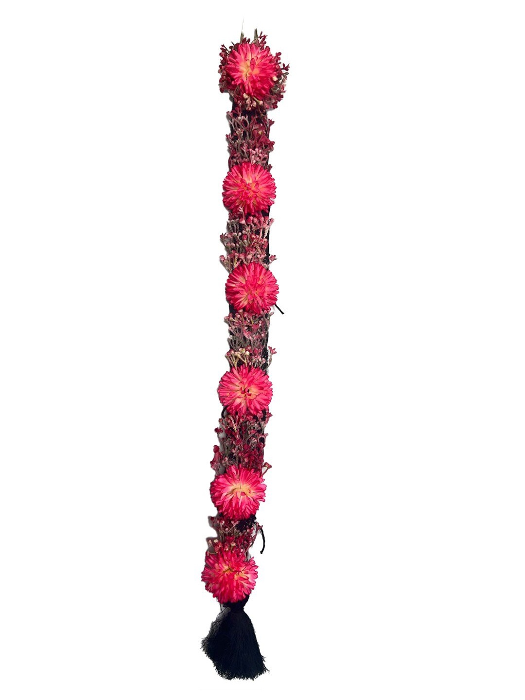 

VAGHBHATT Bharatanatyam Kunjalam Braid Hair Extension, Pink