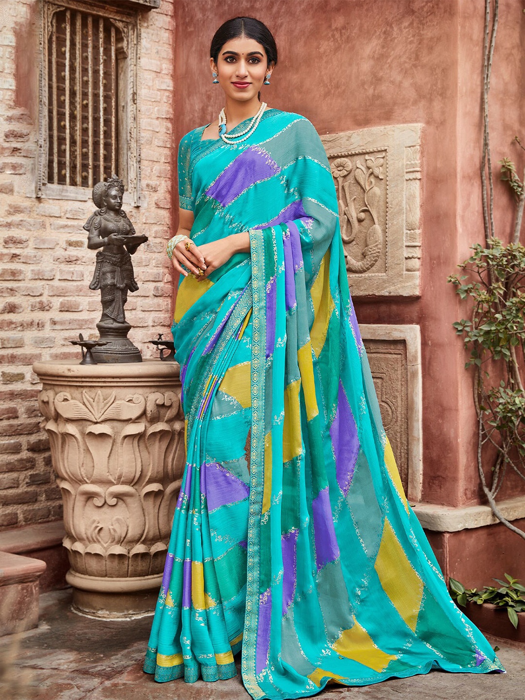 

Laxmipati Checked Woven Design Saree, Blue