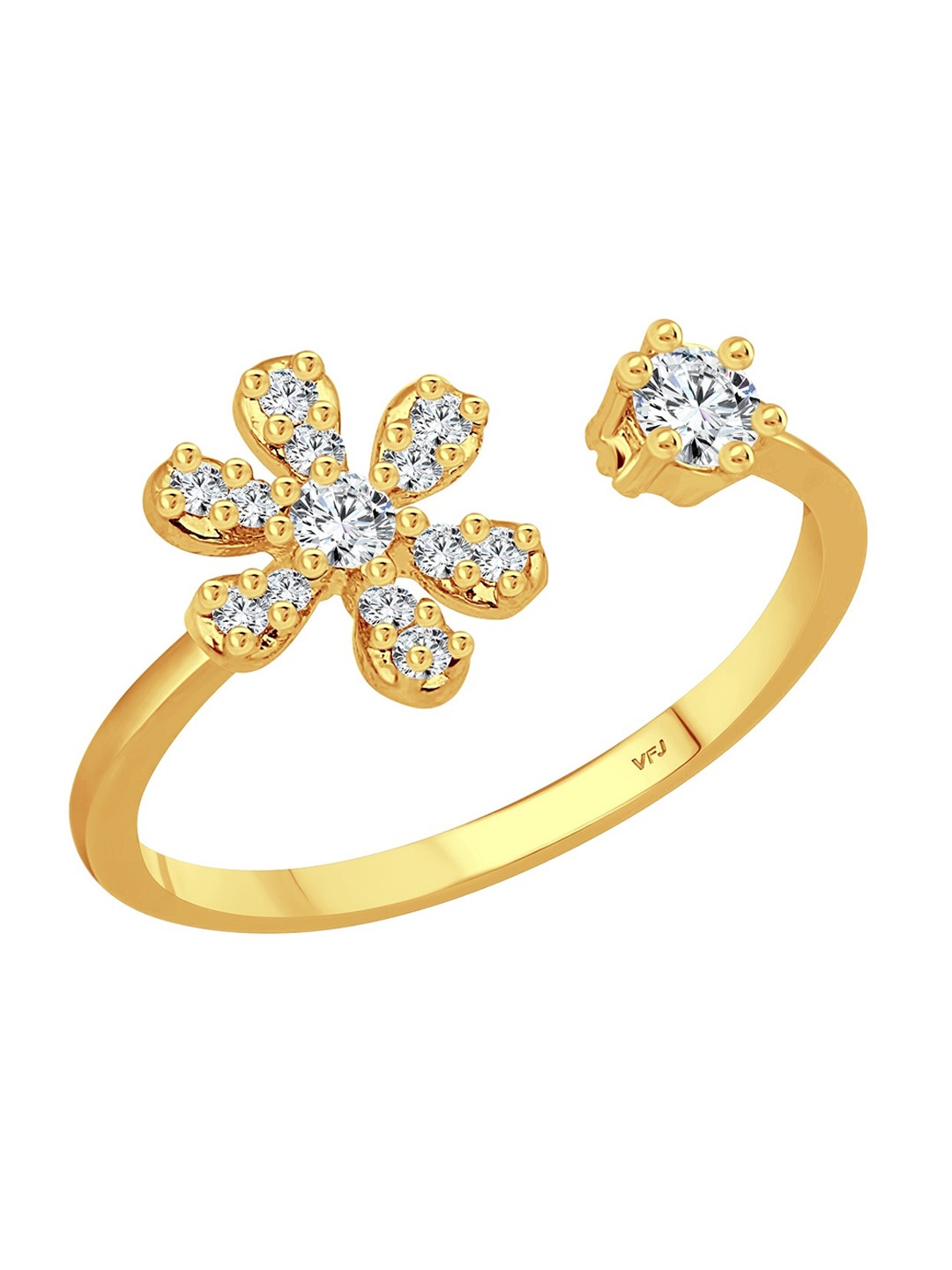 

Vighnaharta Gold-Plated CZ-Studded Finger Ring