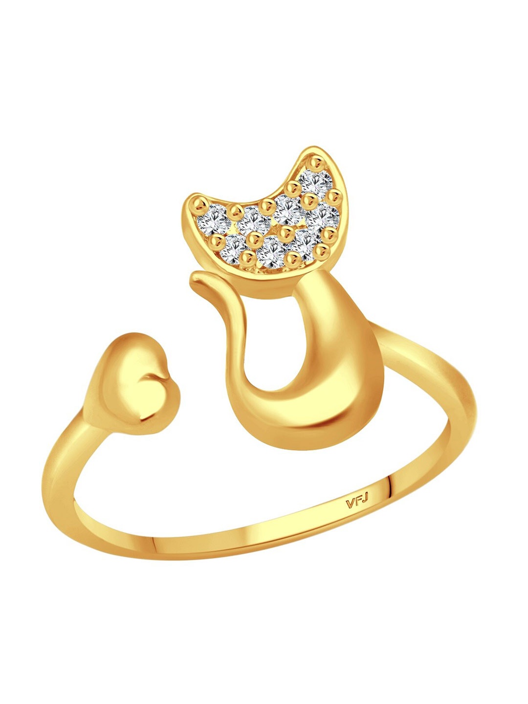 

Vighnaharta Gold-Plated CZ-Studded Finger Ring