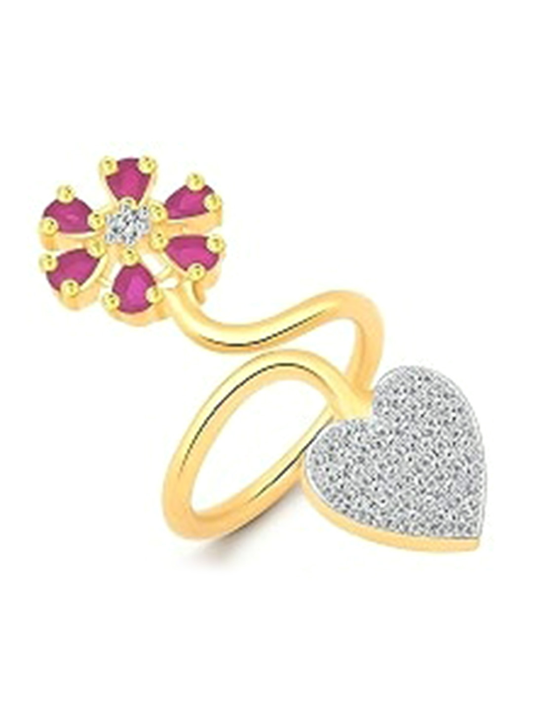 

Vighnaharta Gold-Plated Cubic Zirconia Ring