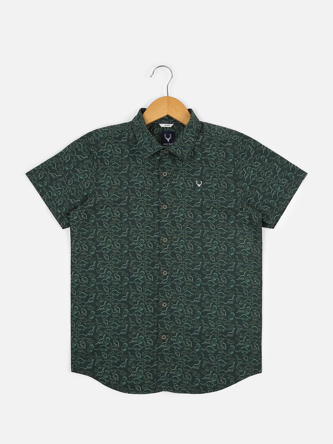 

Allen Solly Junior Boys Spread Collar Floral Printed Casual Shirt, Green