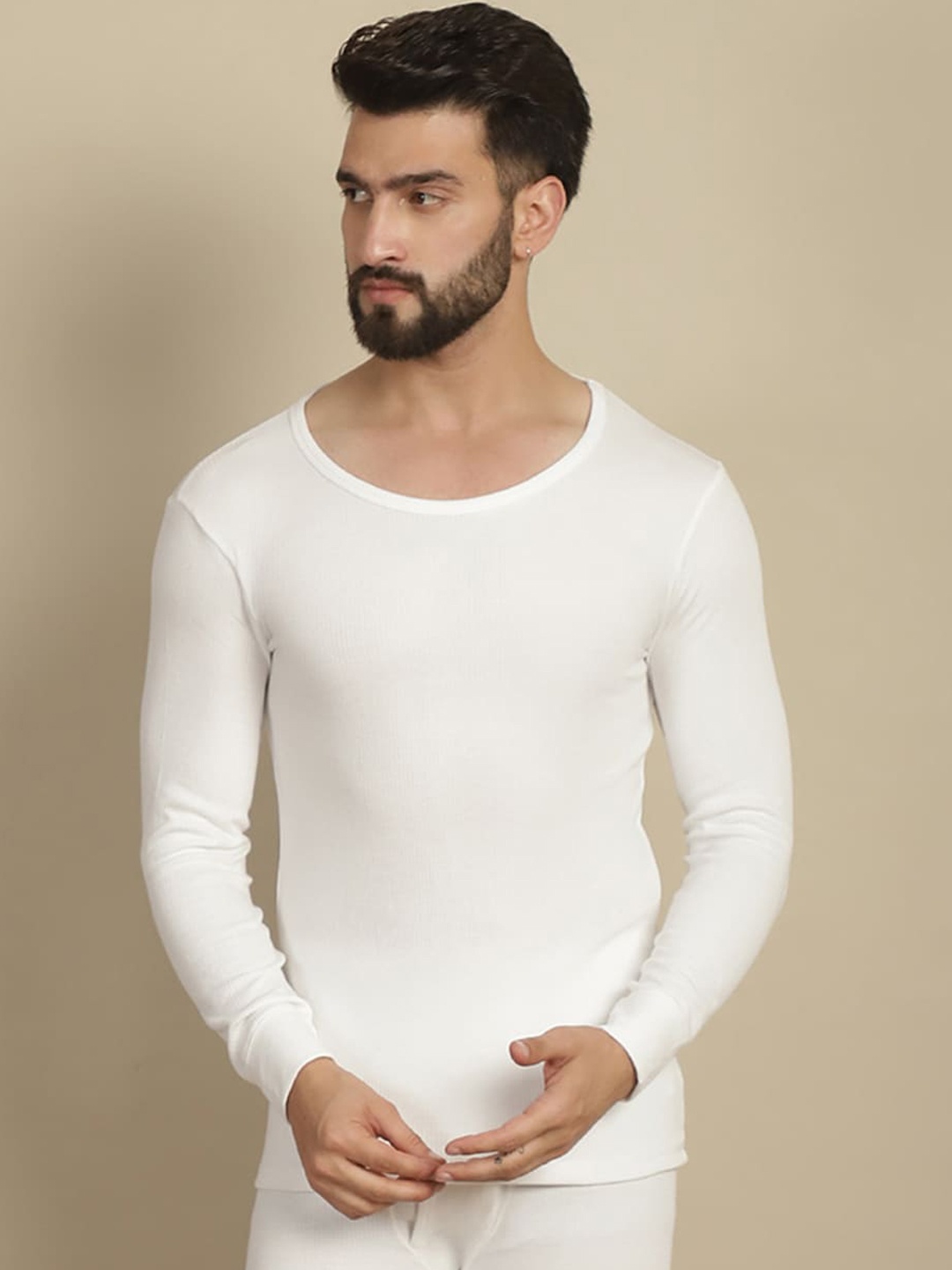 

Aerowarm Ribbed Long Sleeved Thermal T-shirt, White