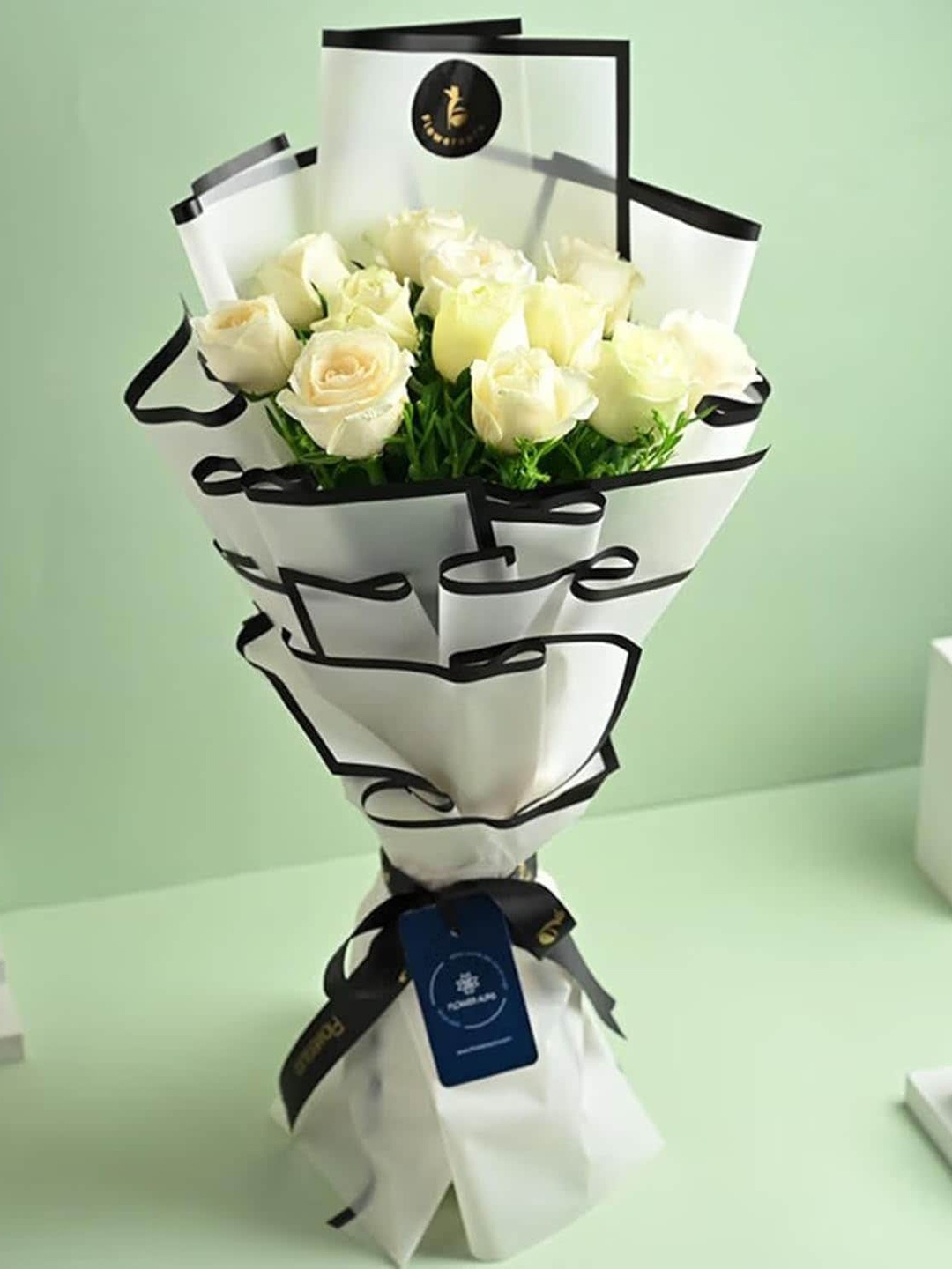 

Floweraura Love Special 12 Pieces White Roses Fresh Flower Bouquet