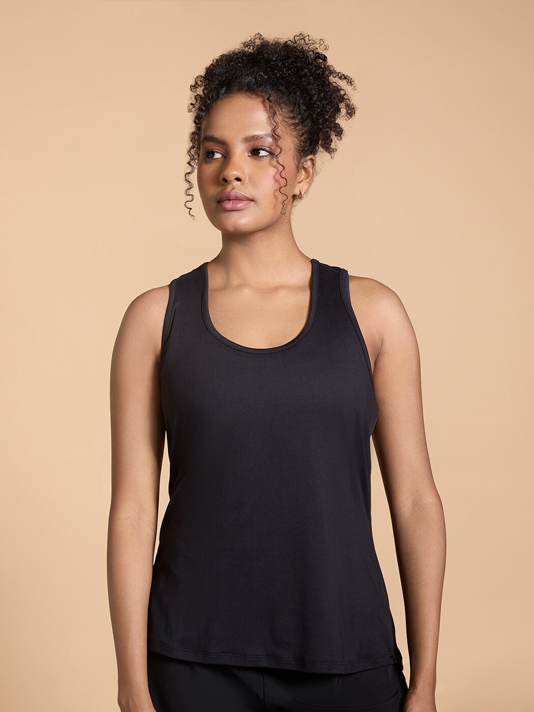 

KICA Sleeveless Styled Back Tank Sports Top, Black