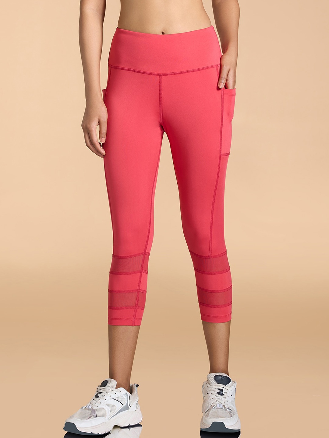 

KICA Women High-Rise Three-Fourth Length Training Tights, Pink