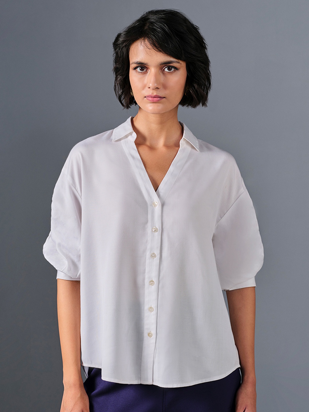 

AND Shirt Style Top, White