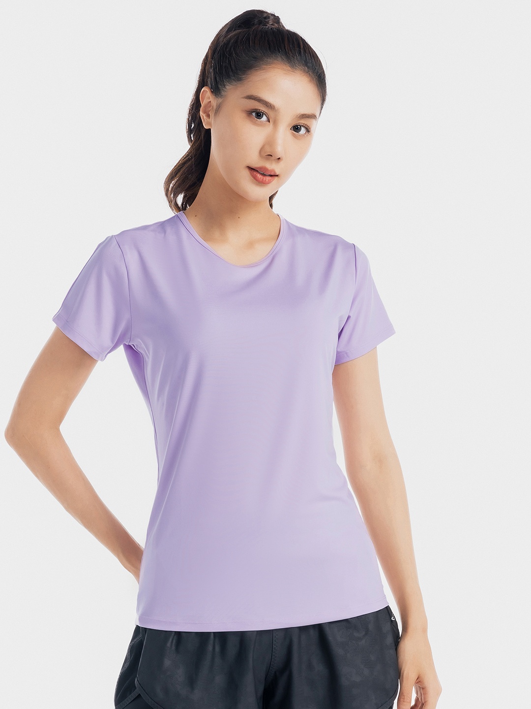 

Domyos By Decathlon Round Neck Gym T-shirt, Lavender
