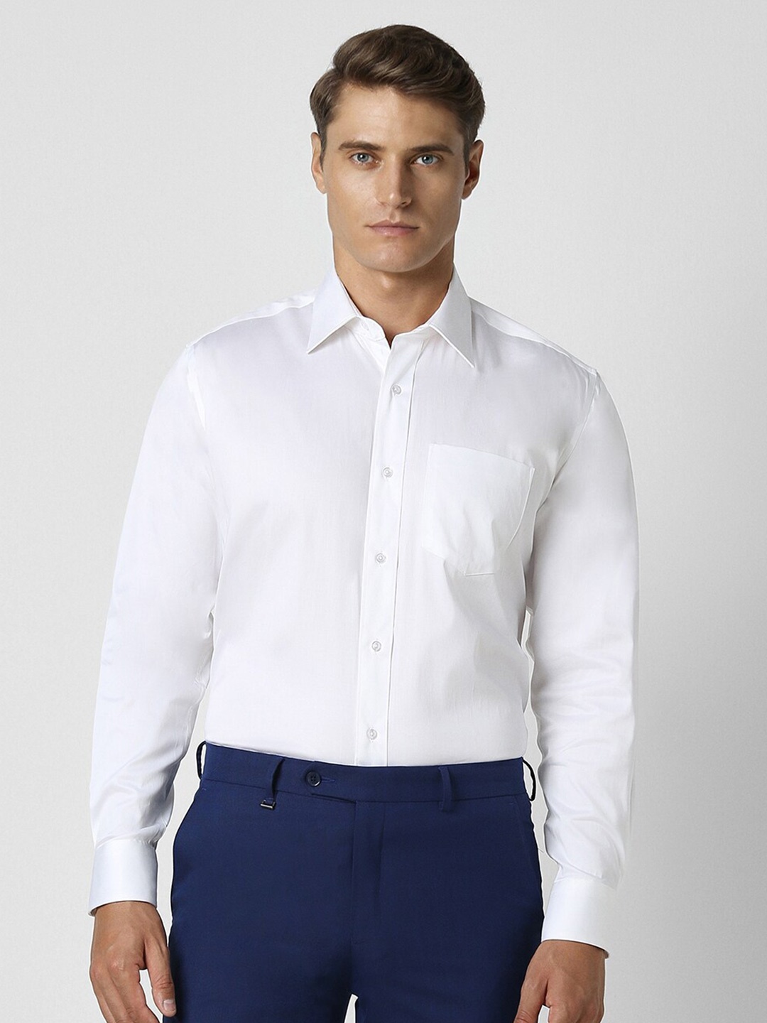 

Van Heusen Long Sleeves Spread Collar Cotton Opaque Formal Shirt, White