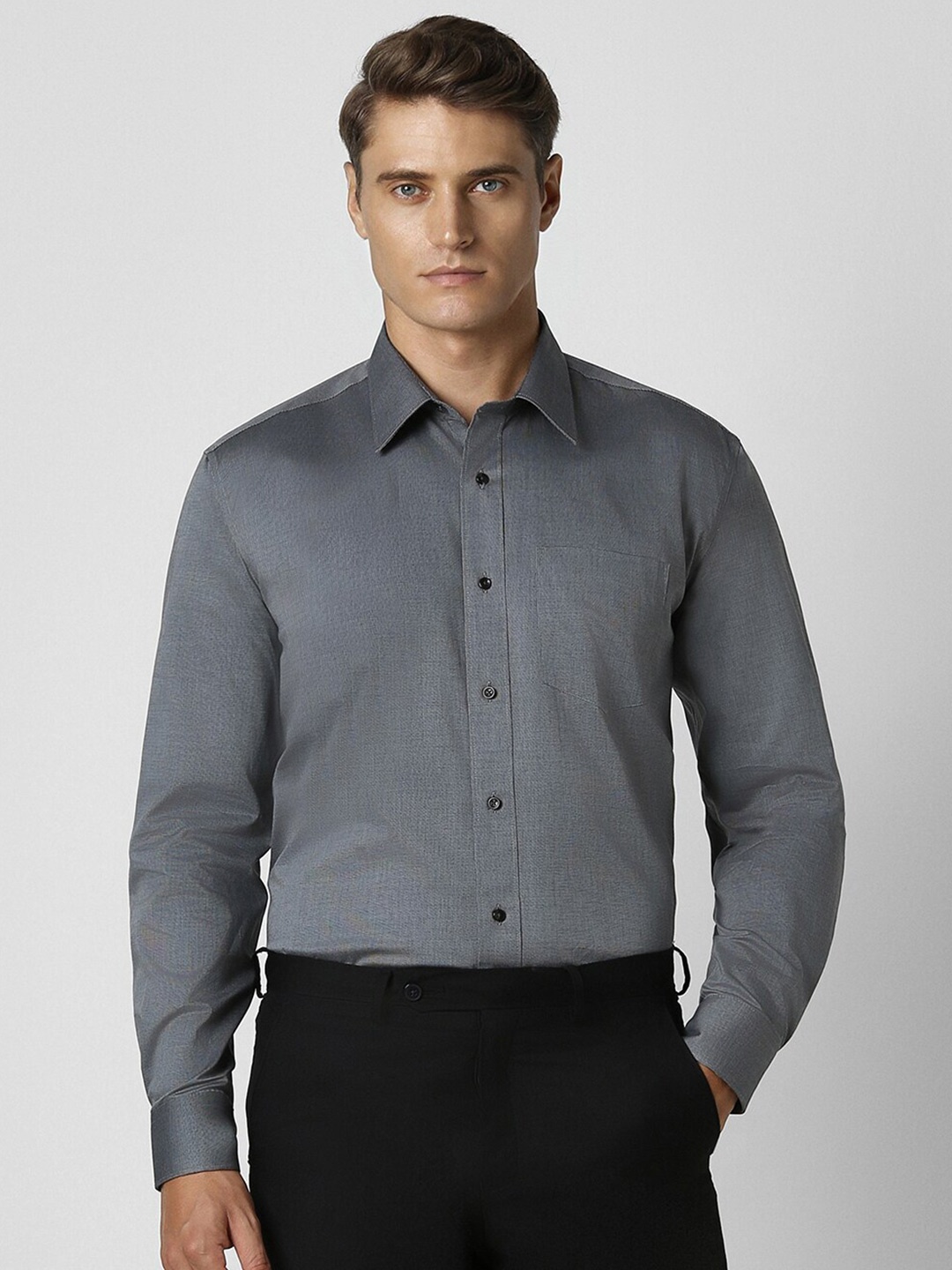

Van Heusen Spread Collar Pure Cotton Formal Shirt, Grey