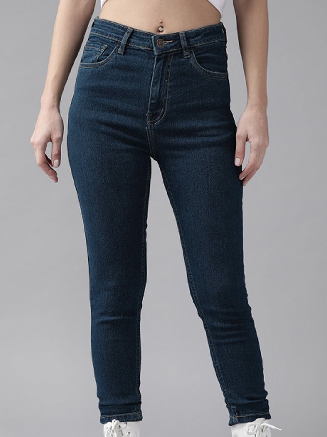 

all about you Women Super Skinny Fit Stretchable Clean Look Jeans, Navy blue