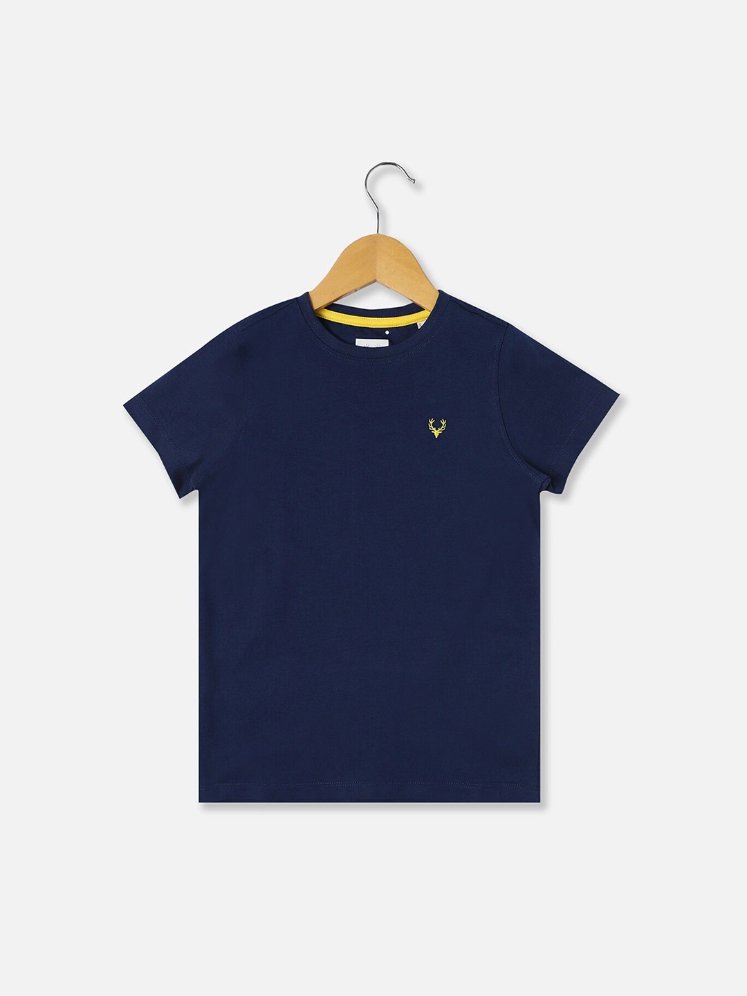 

Allen Solly Junior Boys Round Neck T-shirt, Navy blue