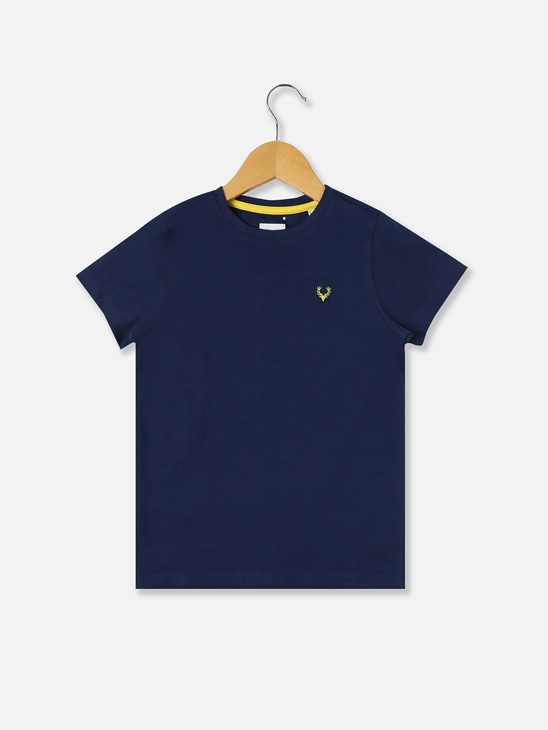 

Allen Solly Junior Boys Round Neck Cotton T-shirt, Navy blue
